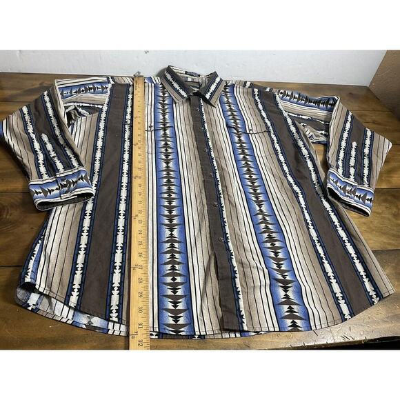Panhandle Slim Western Shirt Long Sleeve Men’s XL Aztec Cowboy Pearl Snap - Picture 6 of 10